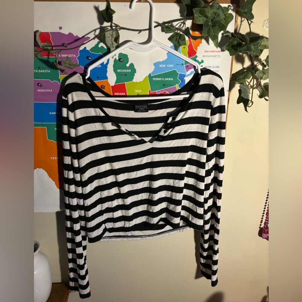 Striped black and white empyre shirt